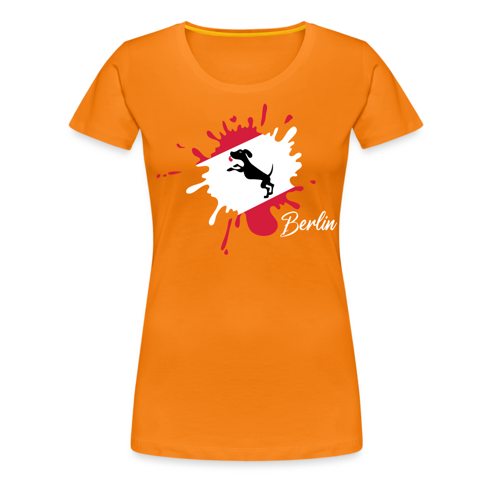 Berlin Klecks Hund - Frauen Premium T-Shirt - Orange