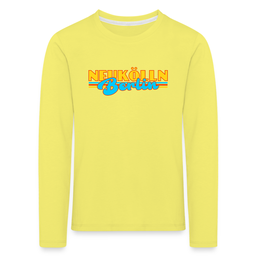 Neukölln Berlin Retro - Kinder Langarmshirt - Gelb