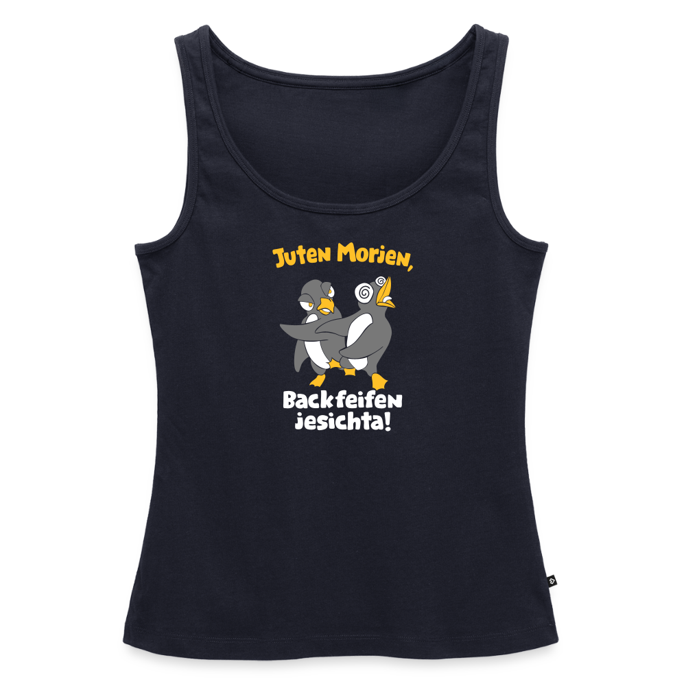 Juten Morjen, Backfeifenjesichta! - Frauen Bio Tank Top - Navy