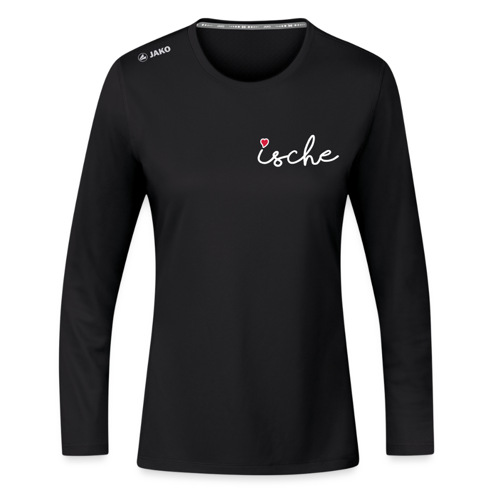 Ische - Frauen Sport Langarmshirt - Schwarz