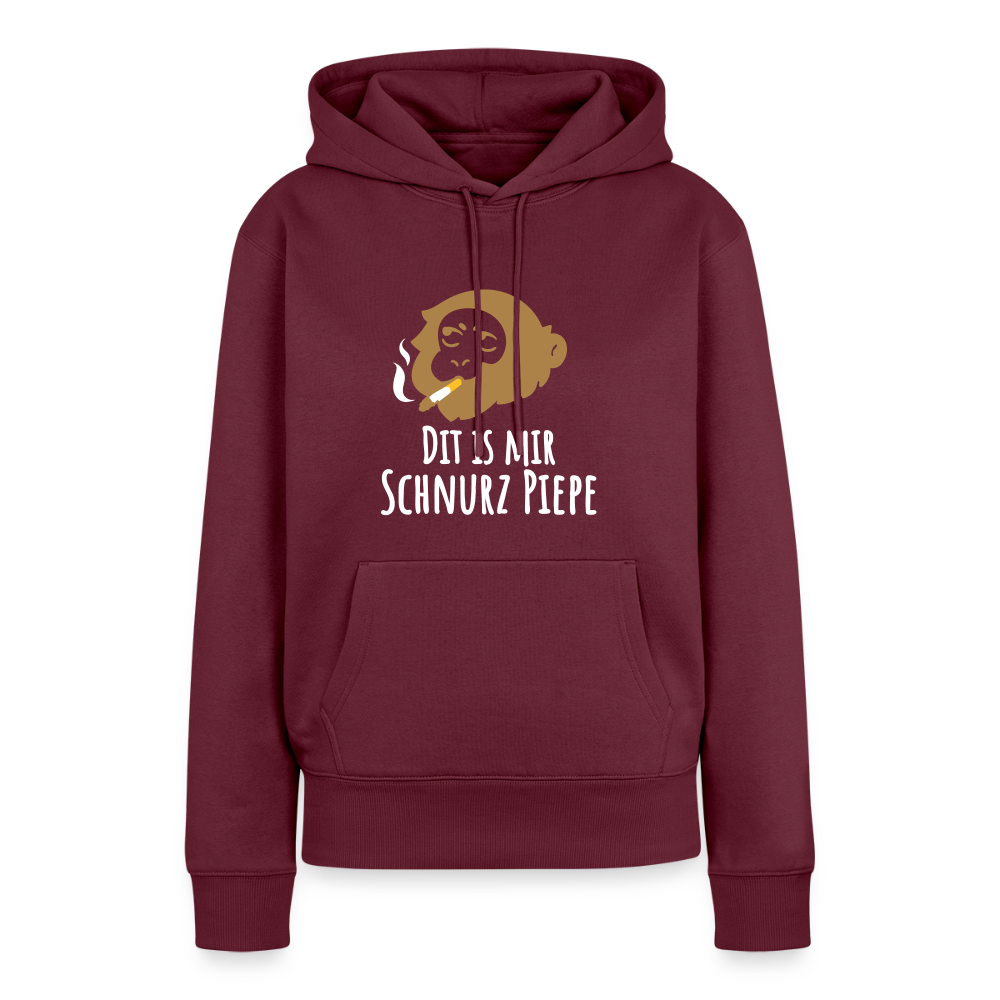 Dit is mir Schnurz Affe - Frauen Premium Hoodie - Burgunderrot