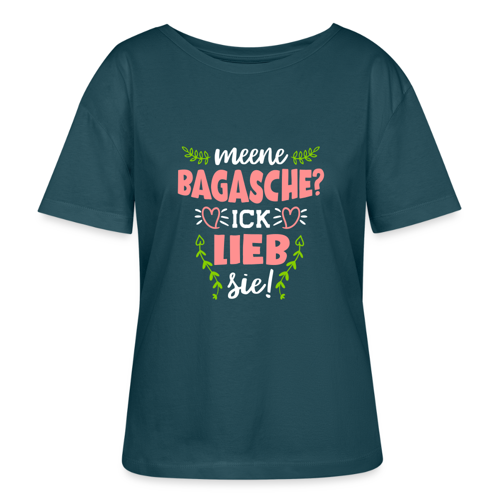Meene Bagasche Ick Lieb Sie - Relaxed Rundhals Frauen Bio-T-Shirt - Dunkles Petrol