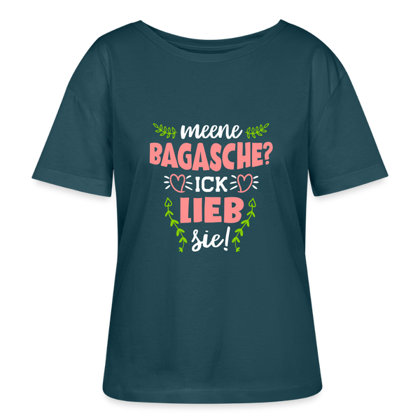 Meene Bagasche Ick Lieb Sie - Relaxed Rundhals Frauen Bio-T-Shirt - Dunkles Petrol