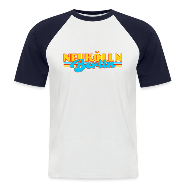 Neukölln Berlin Retro - Männer Baseball T-Shirt - Weiß/Navy