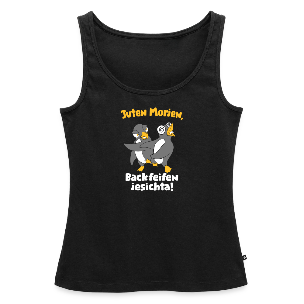 Juten Morjen, Backfeifenjesichta! - Frauen Bio Tank Top - Schwarz
