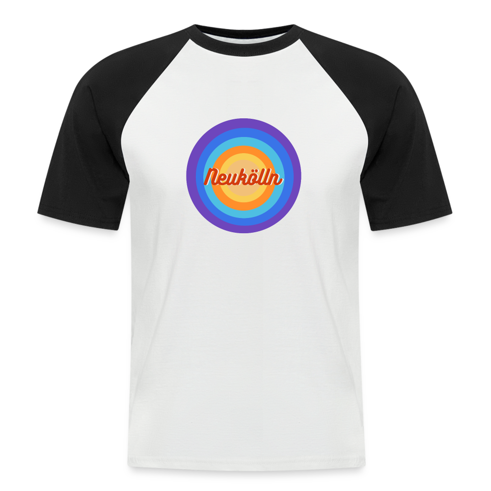 Neukölln Retro - Männer Baseball T-Shirt - Weiß/Schwarz