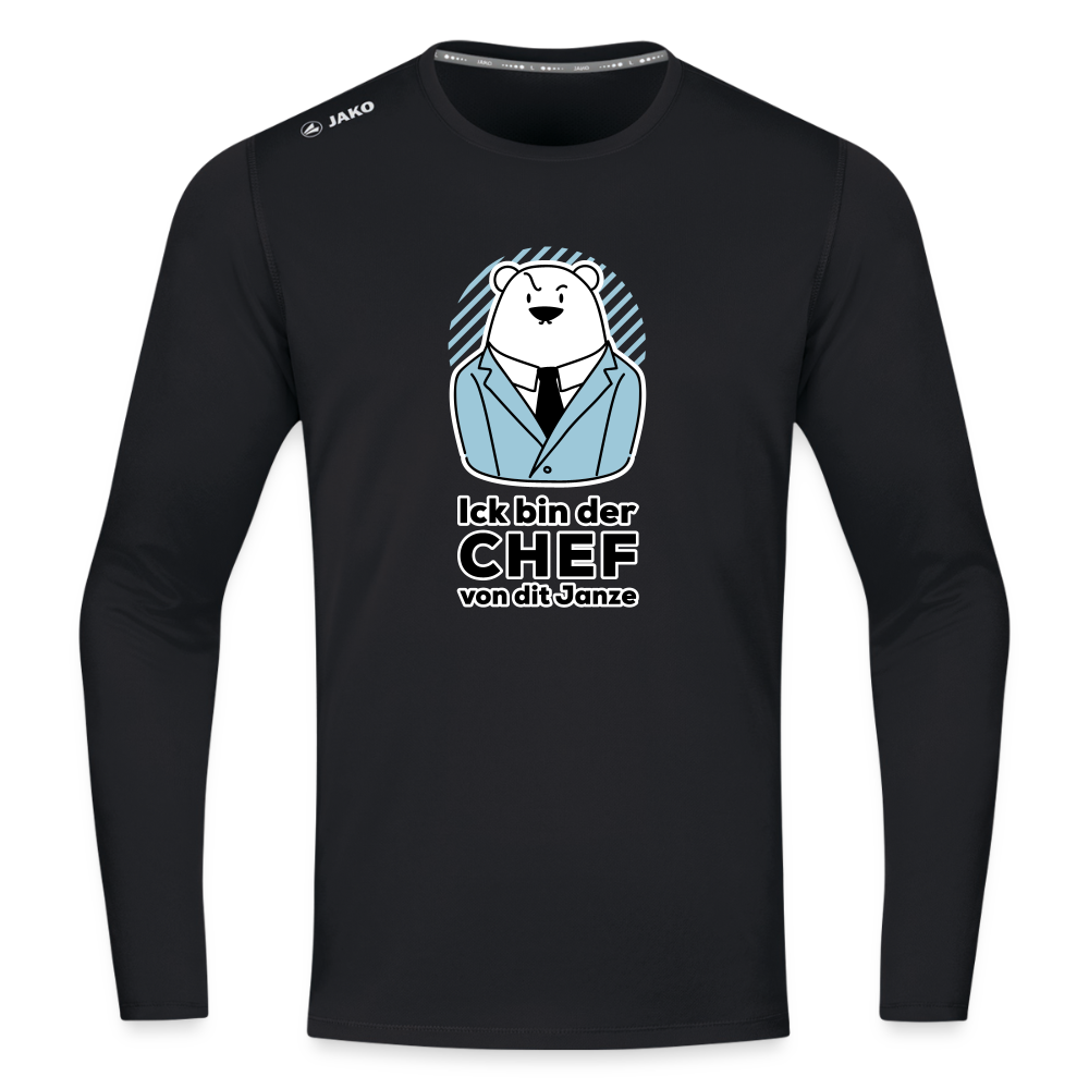 Chef - Männer Sport Langamshirt - Schwarz