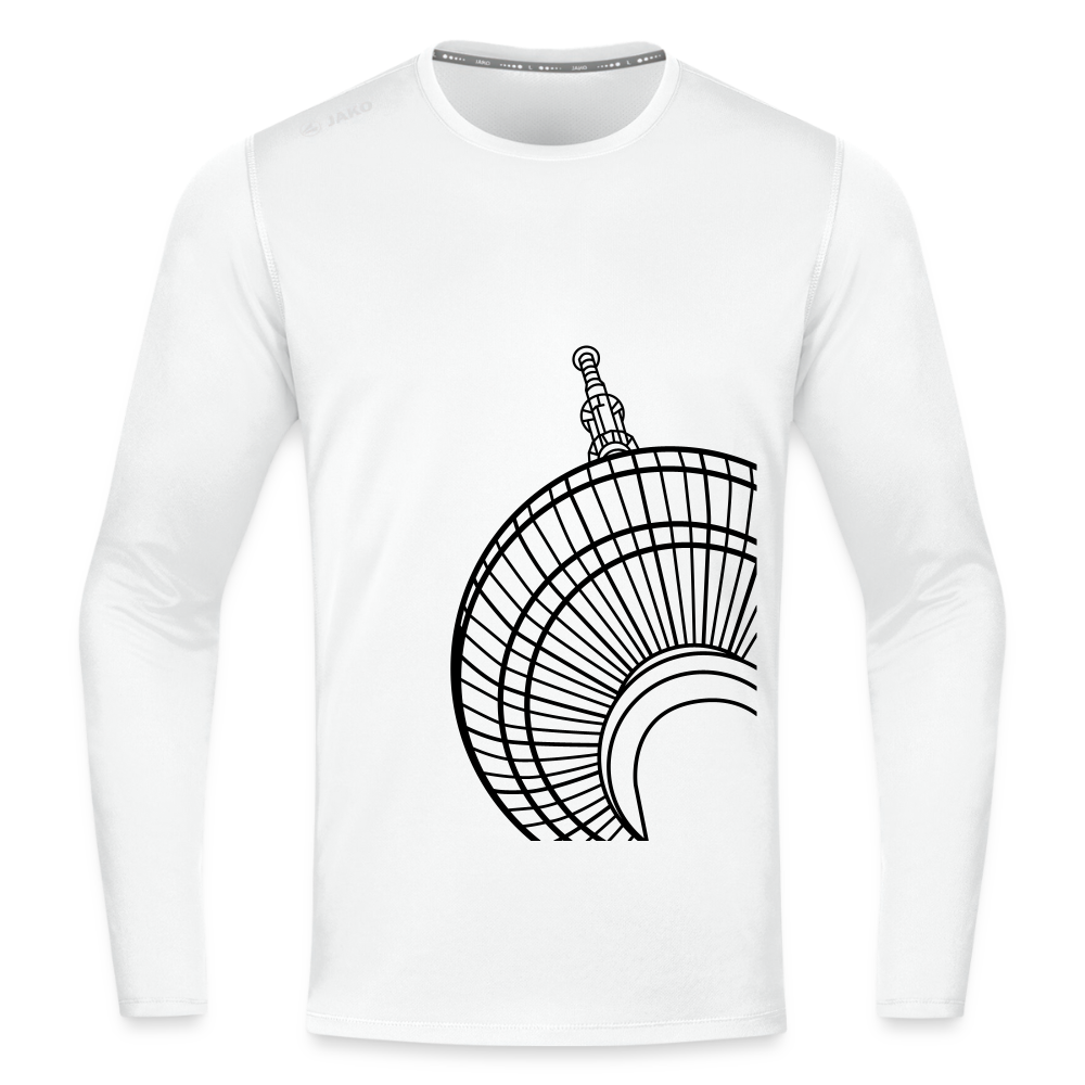Der Turm von unten - schwarz - Männer Sport Langamshirt - Weiß