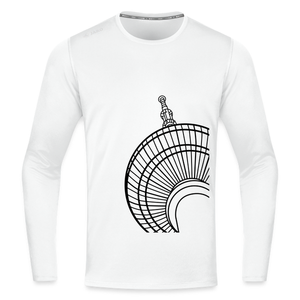 Der Turm von unten - schwarz - Männer Sport Langamshirt - Weiß
