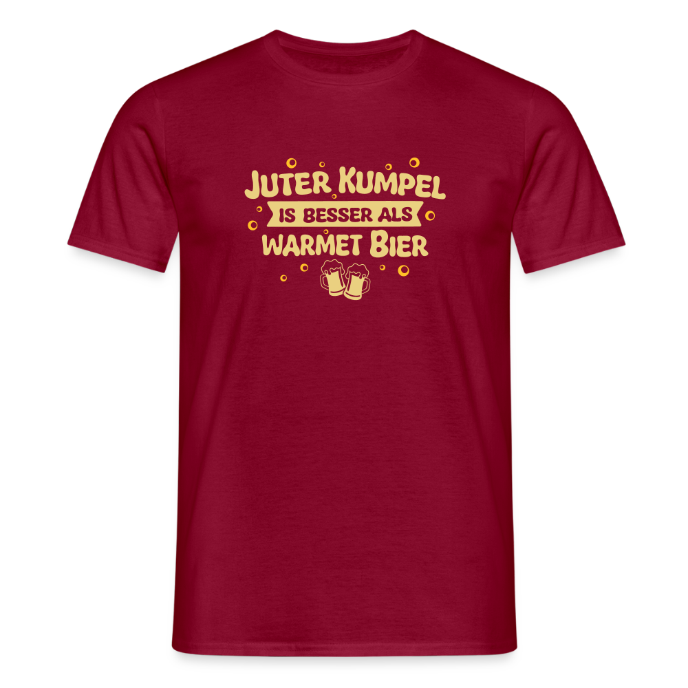 Juter Kumpel ist besser als warmet Bier - Männer Premium T-Shirt - Ziegelrot