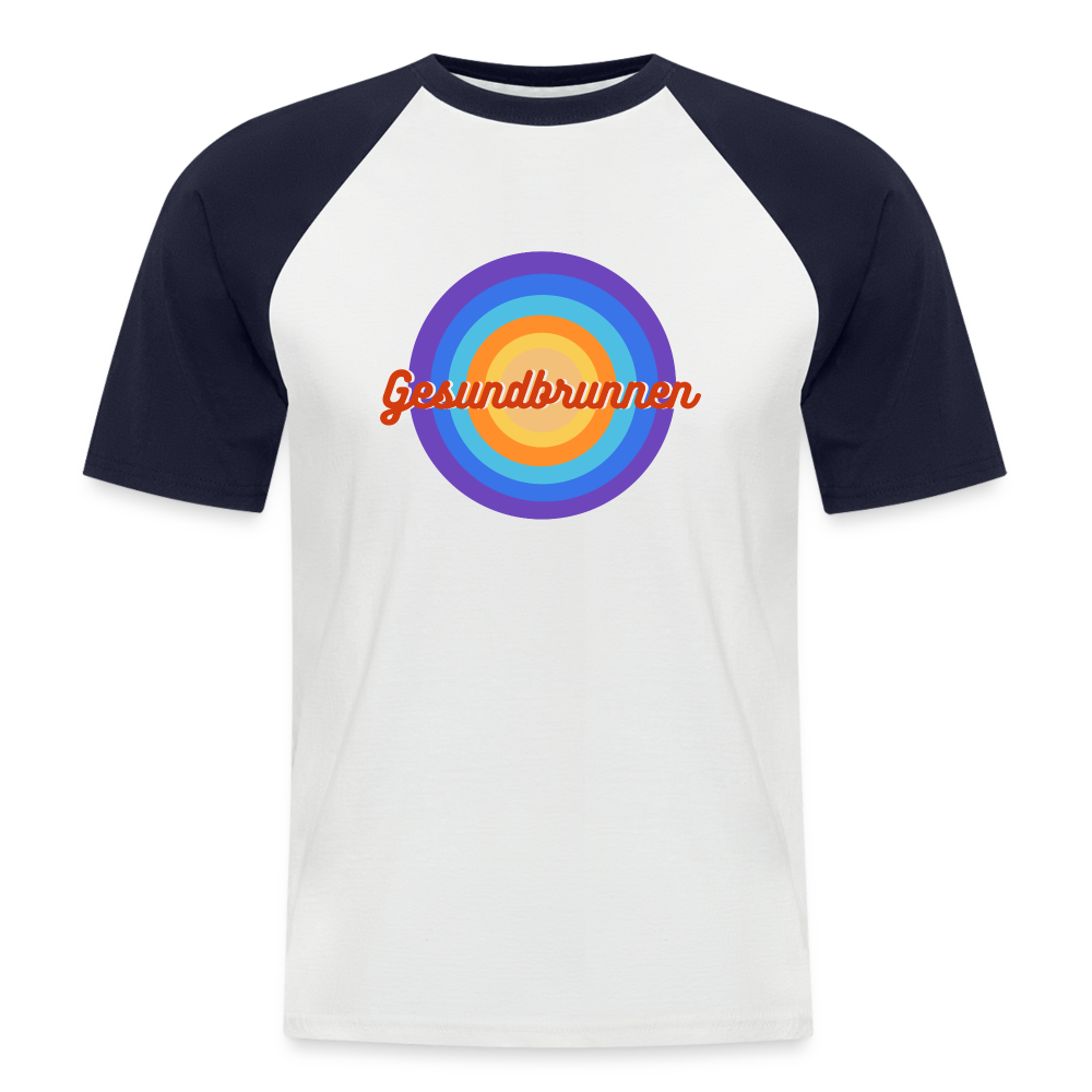 Gesundbrunnen Retro - Männer Baseball T-Shirt - Weiß/Navy