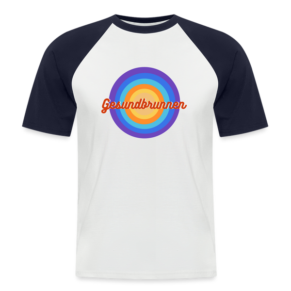 Gesundbrunnen Retro - Männer Baseball T-Shirt - Weiß/Navy
