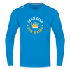 Keen Ding für'n King - Männer Sport Langamshirt - Saphirblau