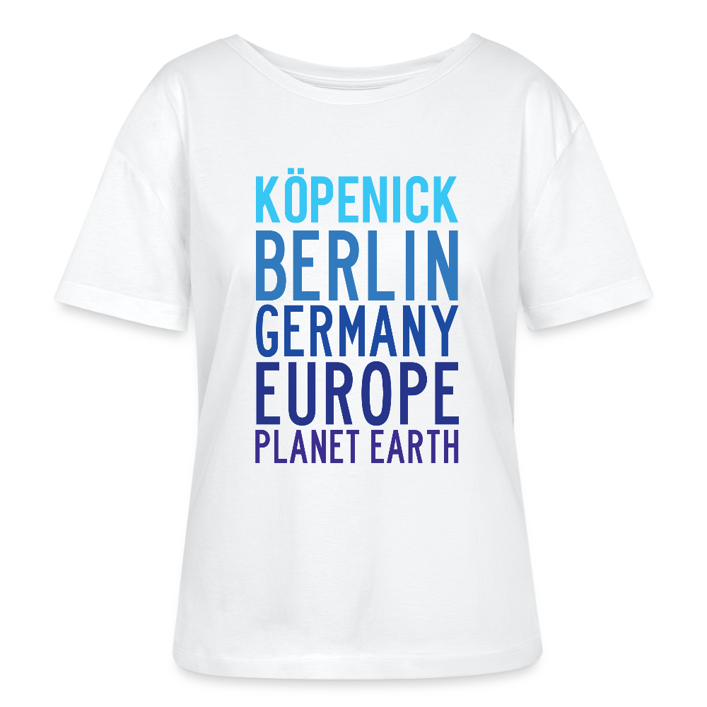 Köpenick Planet Earth - Relaxed Rundhals Frauen Bio-T-Shirt - Weiß