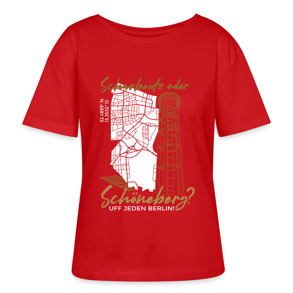 Scharbeutz oder Schöneberg - Relaxed Rundhals Frauen Bio-T-Shirt - Rot