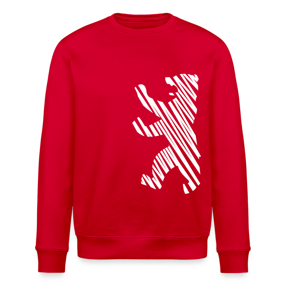 Berliner Bär im Netz - weiß - Unisex Bio Sweatshirt - Rot