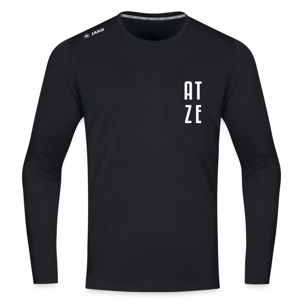 Atze - Männer Sport Langamshirt - Schwarz