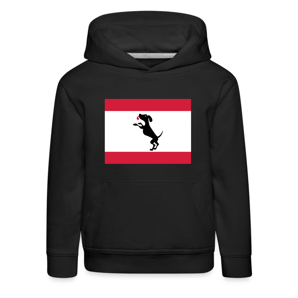 Berliner Flagge mit Hund - Kinder Premium Hoodie - Schwarz