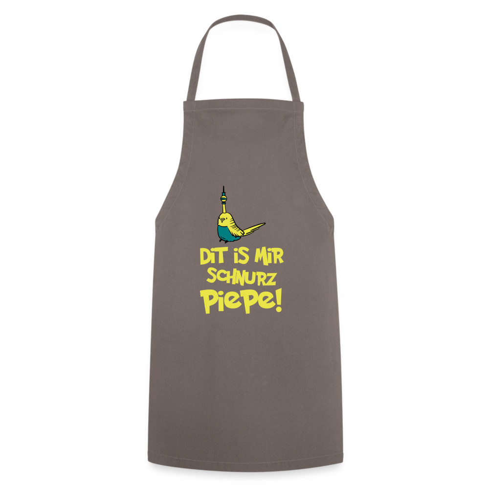Schnurz Piepe mit Piep - Kochschürze - Grau