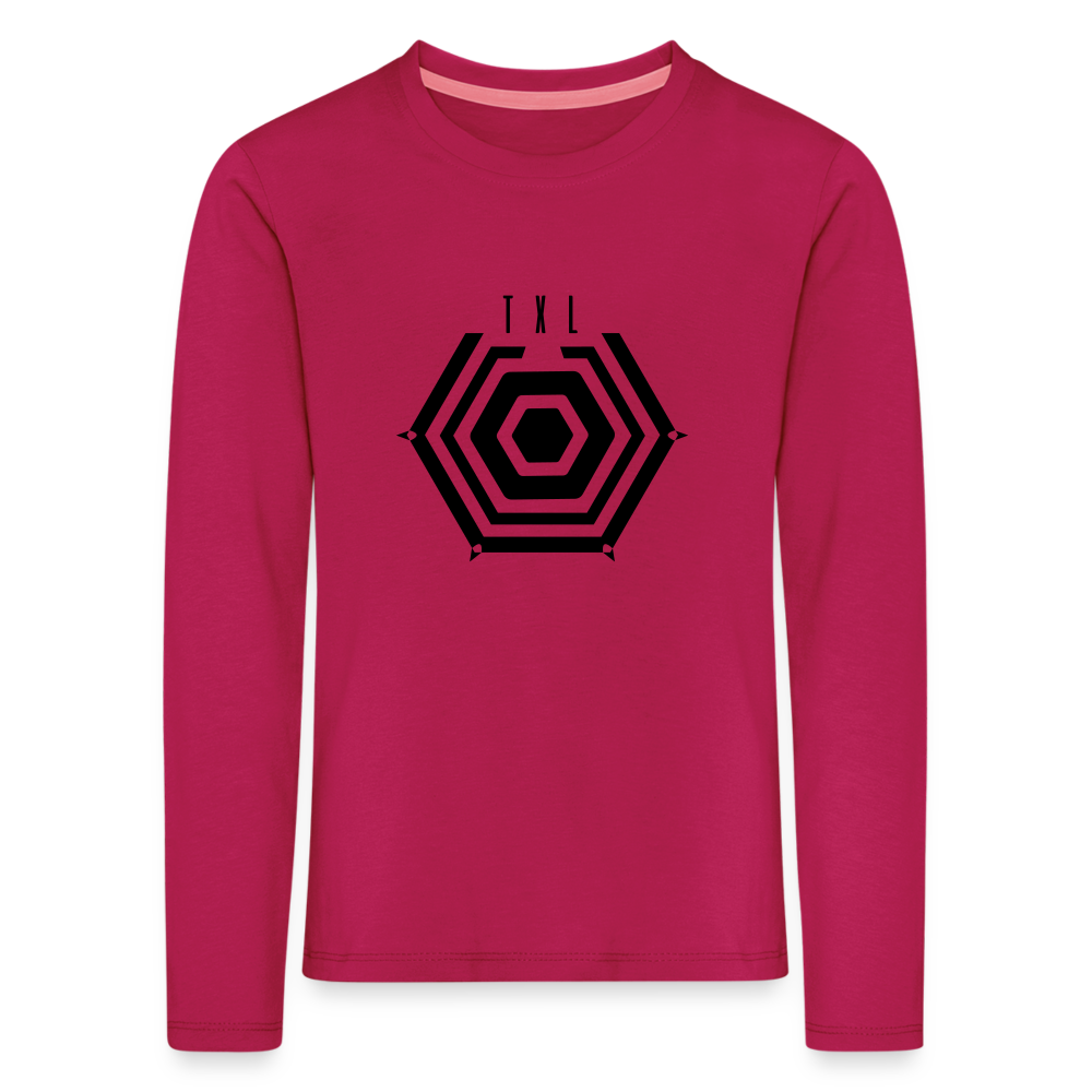 Tegel TXL Umrisse - Kinder Langarmshirt - dunkles Pink