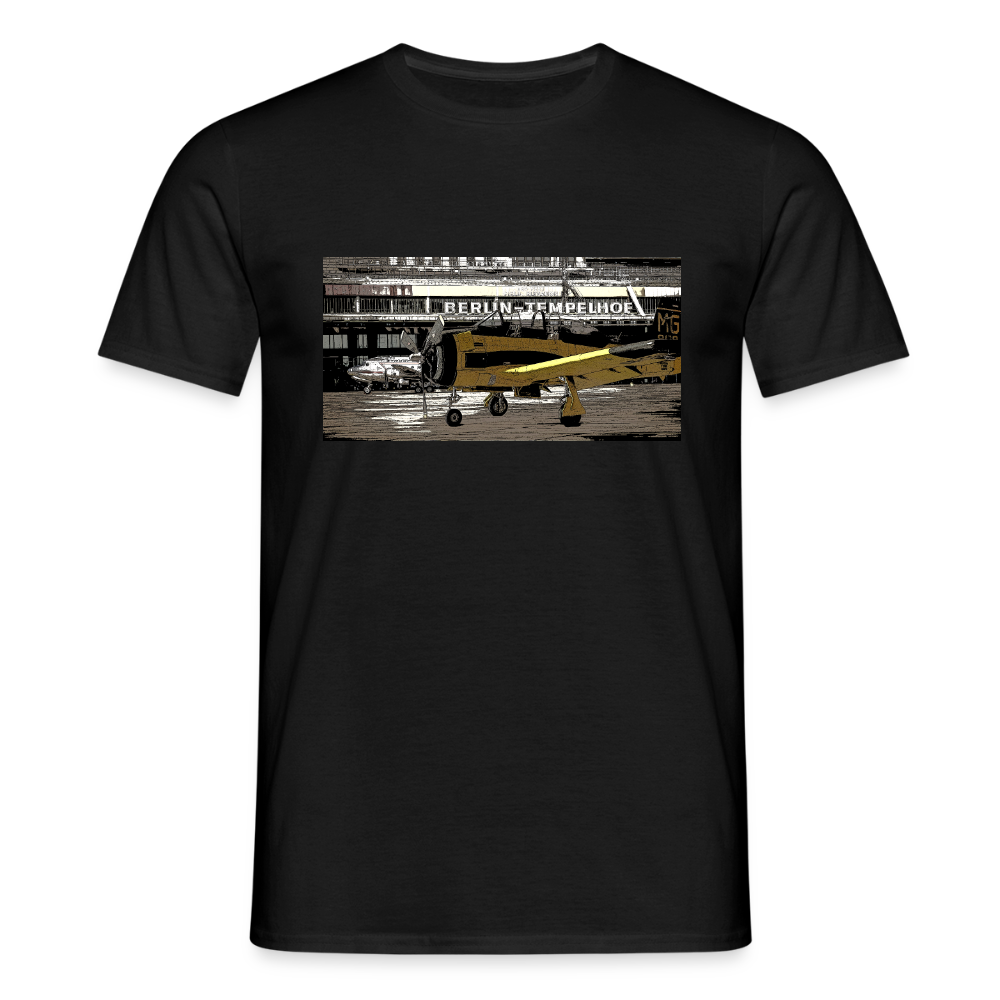Tempelhof Flugzeug - Männer Premium T-Shirt - Schwarz