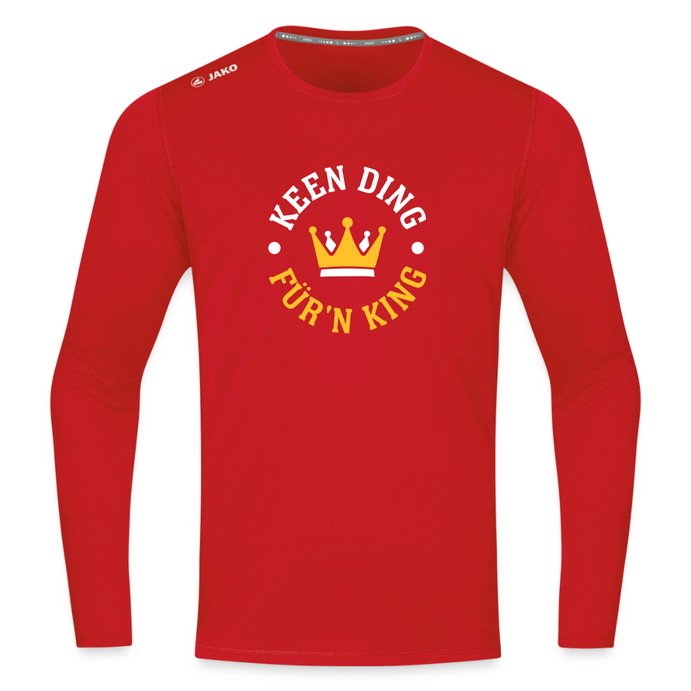 Keen Ding für'n King - Männer Sport Langamshirt - Rot