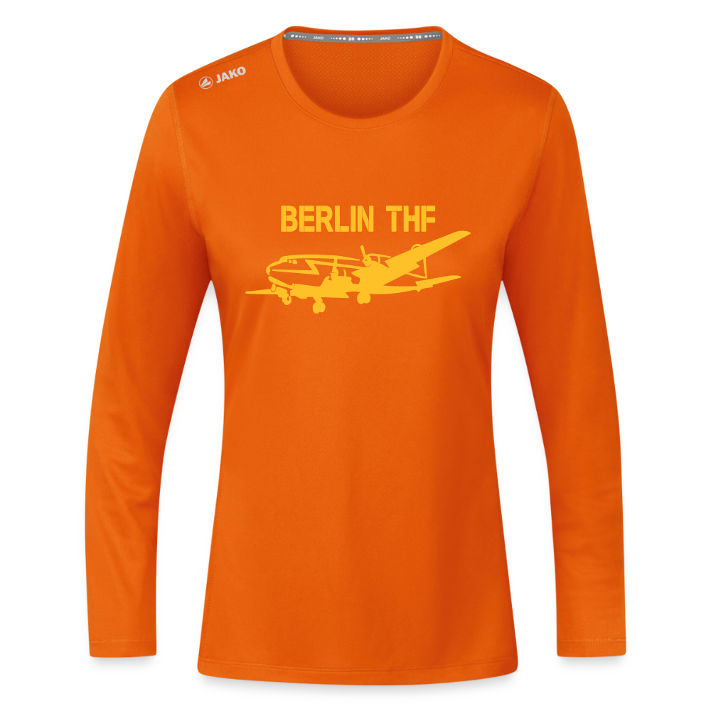 Berlin THF - Frauen Sport Langarmshirt - Neonorange