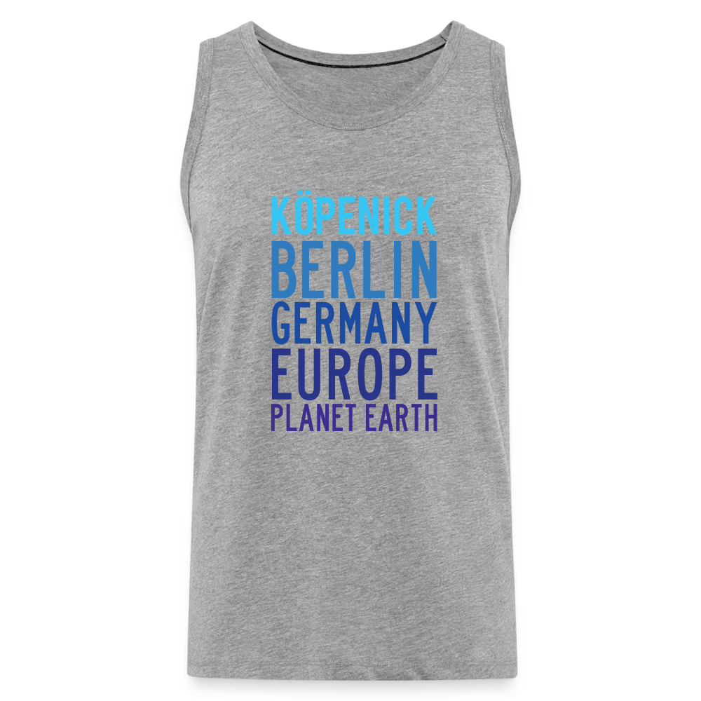 Köpenick Planet Earth - Männer Premium Tank Top - Grau meliert