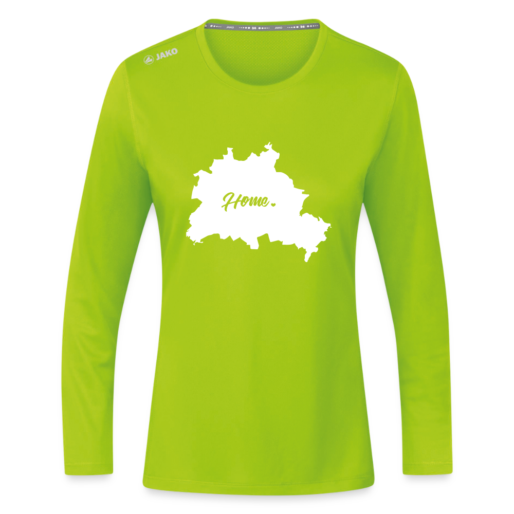 Heimat Berlin - Frauen Sport Langarmshirt - Neongrün