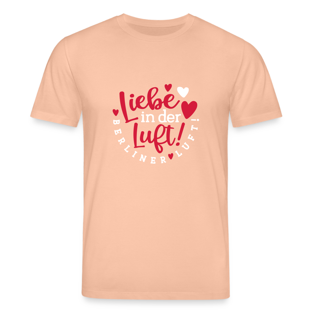 Liebe in der Luft! Berliner Luft! - Unisex Bio T-Shirt - Pfirsich