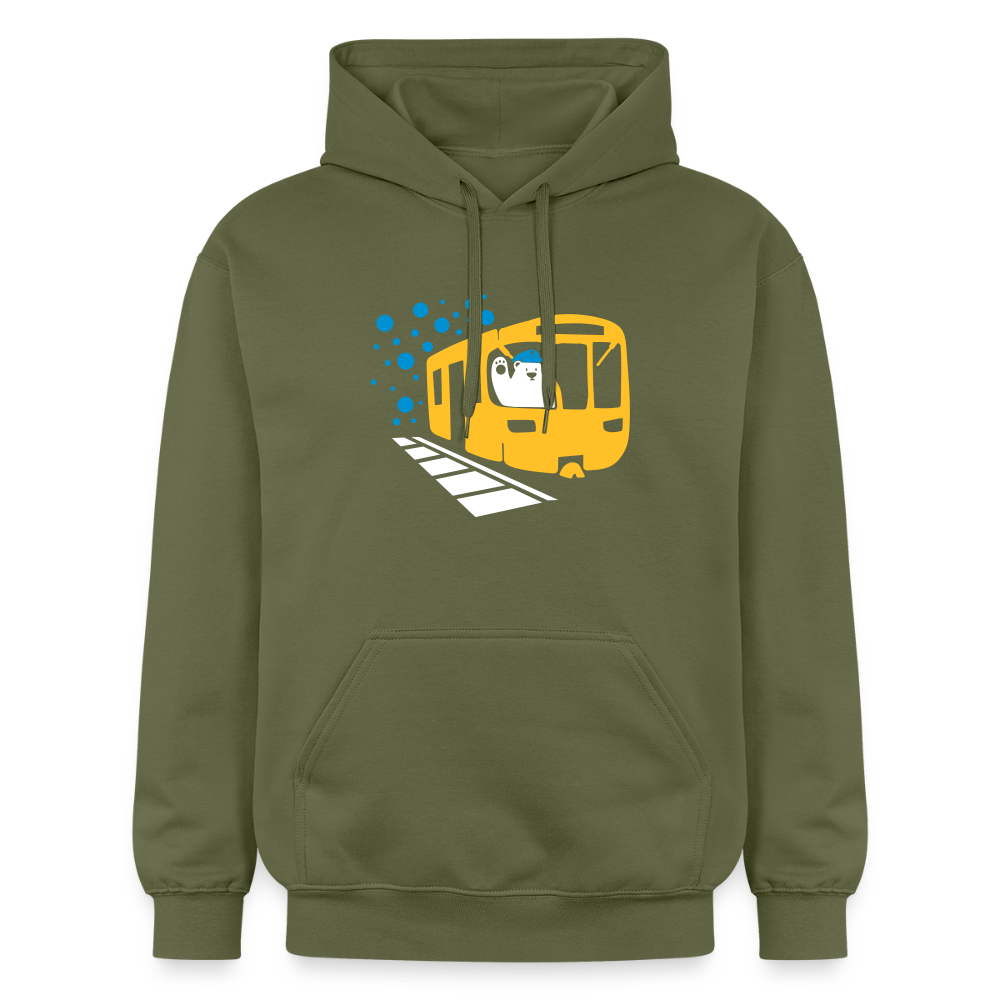 Bär in U-Bahn Kommt - Hoodie - Militärgrün