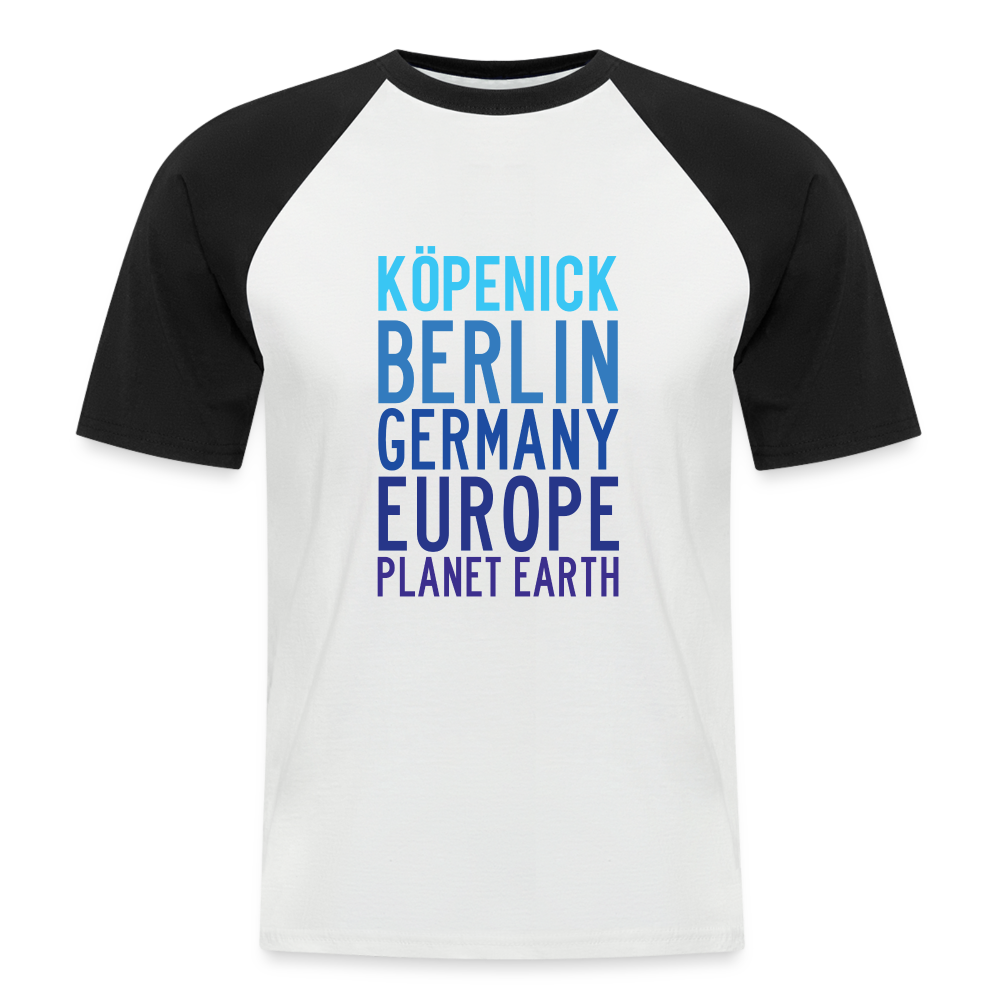 Köpenick Planet Earth - Männer Baseball T-Shirt - Weiß/Schwarz