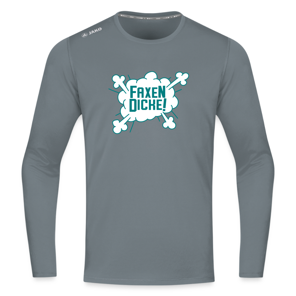 Faxen Dicke! - Männer Sport Langamshirt - Grau
