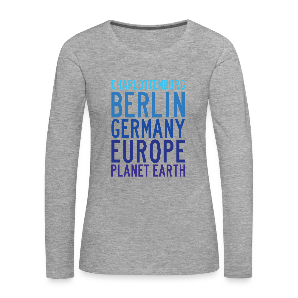 Charlottenburg - Earth - Frauen Premium Langarmshirt - Grau meliert