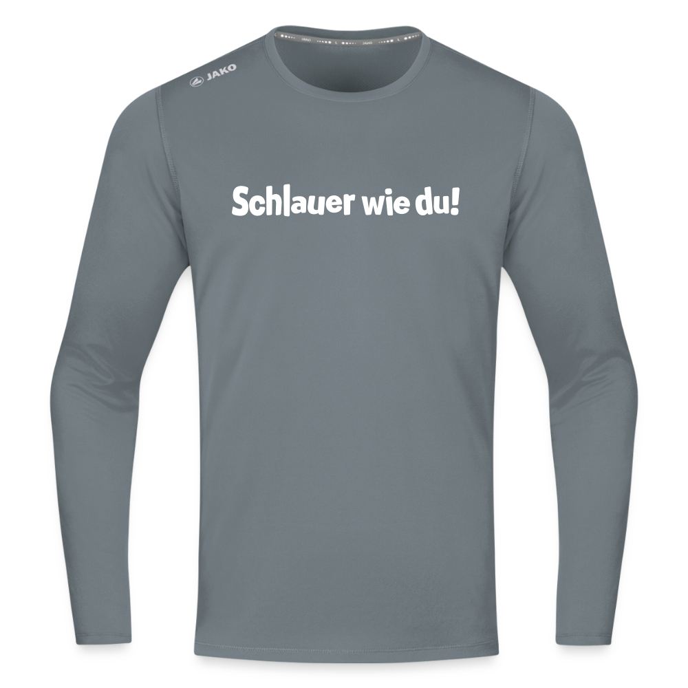 Schlauer wie du! - Männer Sport Langamshirt - Grau