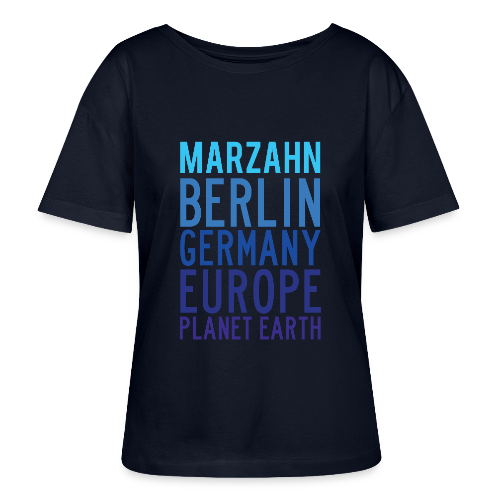 Marzahn Planet Earth - Relaxed Rundhals Frauen Bio-T-Shirt - Navy
