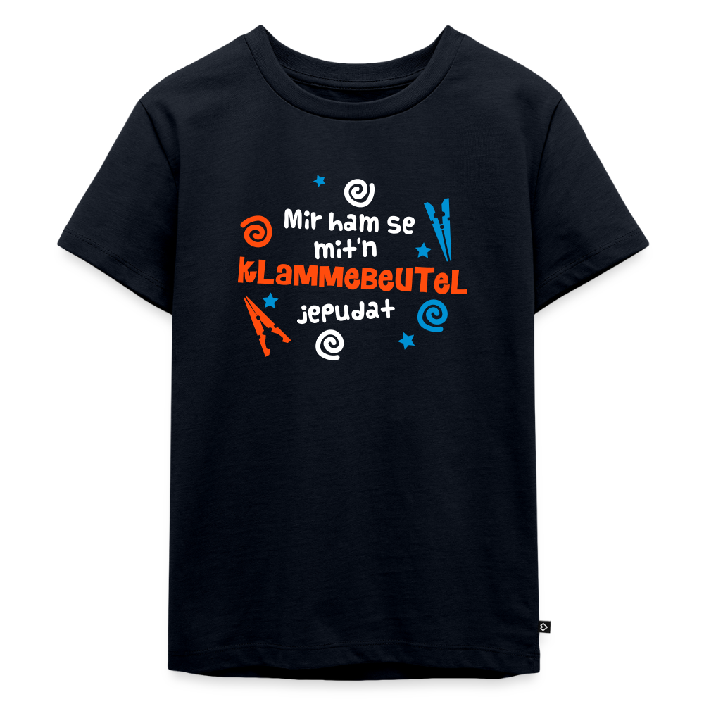 Mit'n Klammabeutel jepudat - Kinder Premium T-Shirt - Navy
