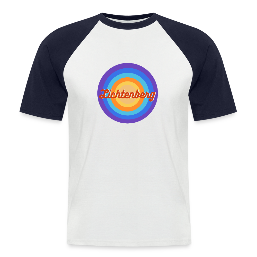 Lichtenberg Retro - Männer Baseball T-Shirt - Weiß/Navy