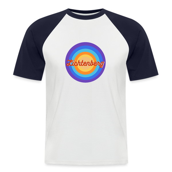 Lichtenberg Retro - Männer Baseball T-Shirt - Weiß/Navy