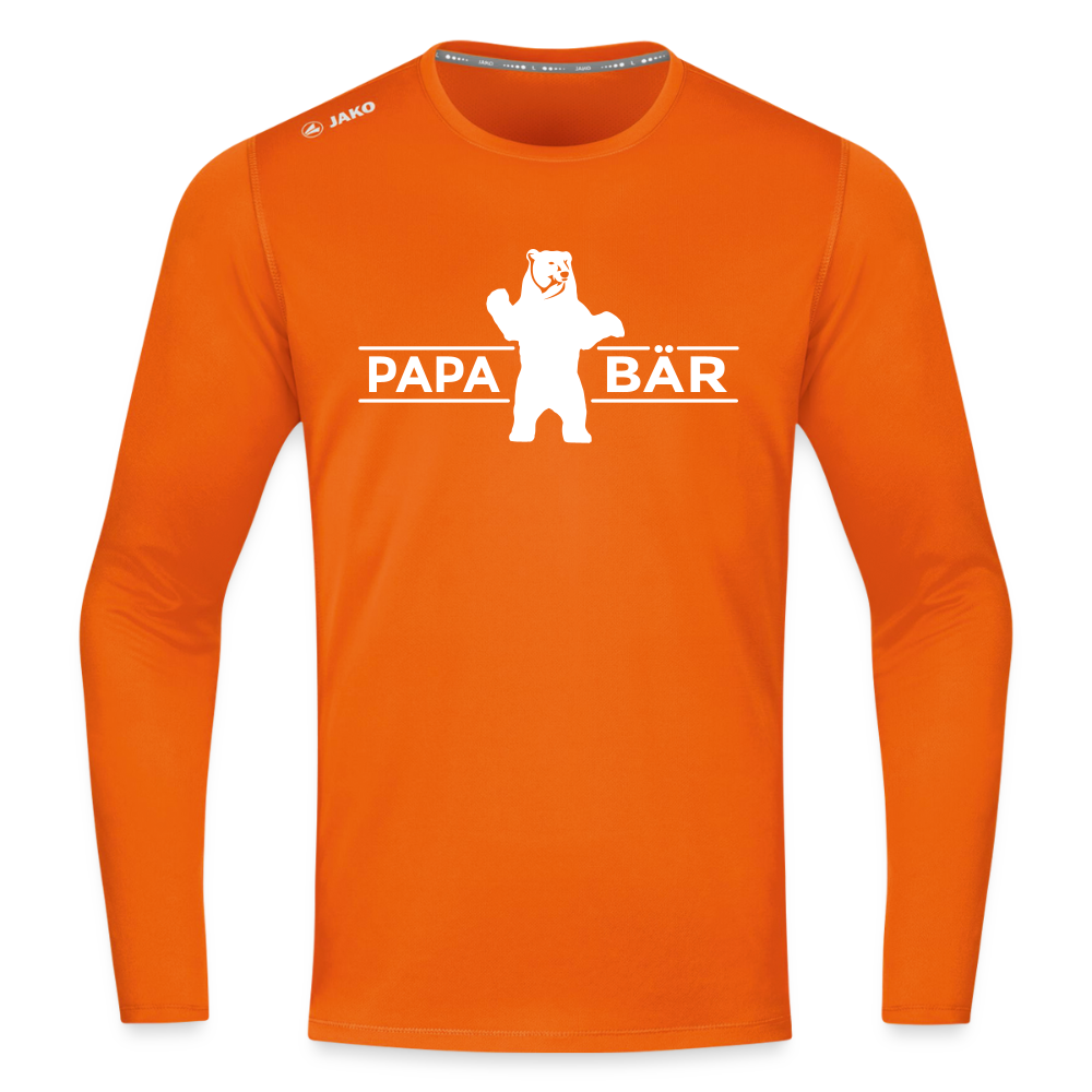 Papa Bär - Männer Sport Langamshirt - Neonorange