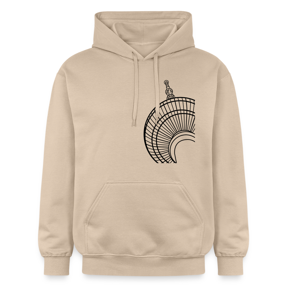 Der Turm von unten - schwarz - Hoodie - Sand