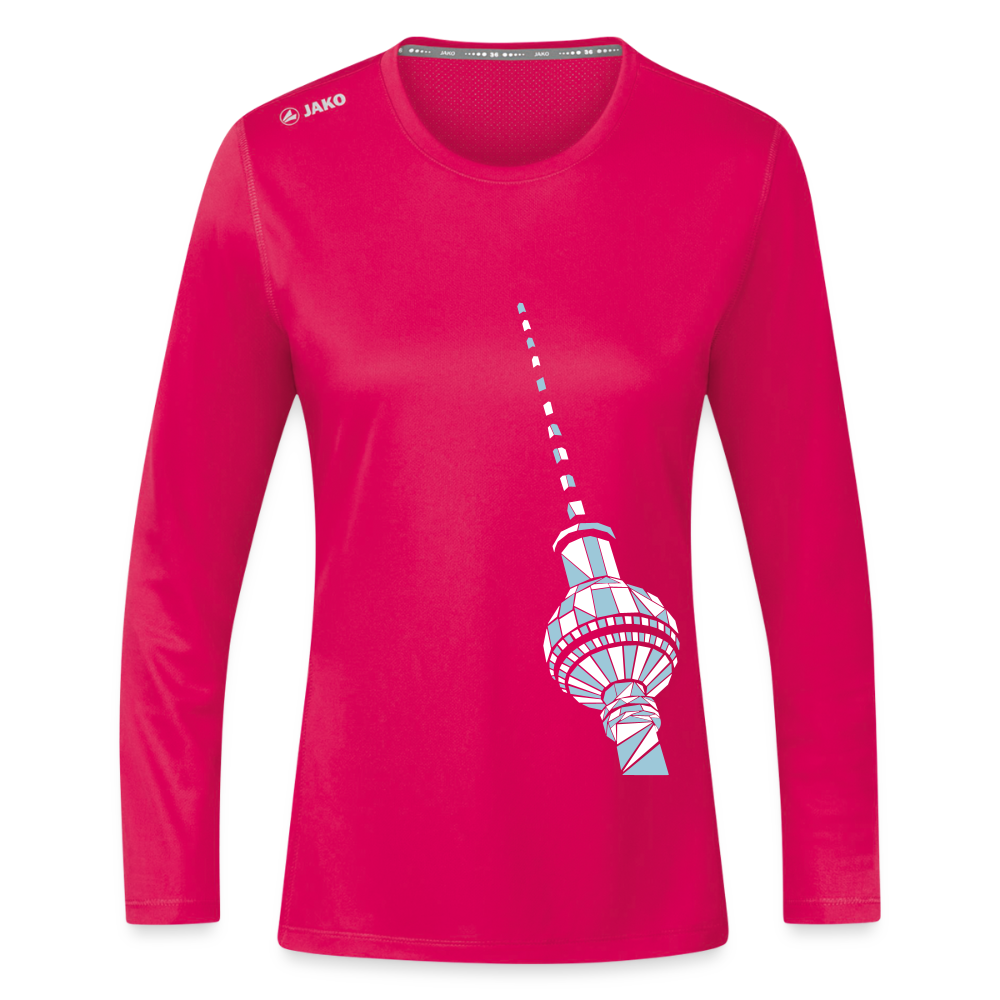 Fernsehturm Geometrie - Frauen Sport Langarmshirt - dunkles Pink