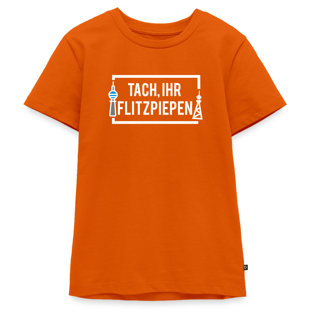 Tach ihr Flitzpiepen - weiß - Teenager Premium T-Shirt - Orange 