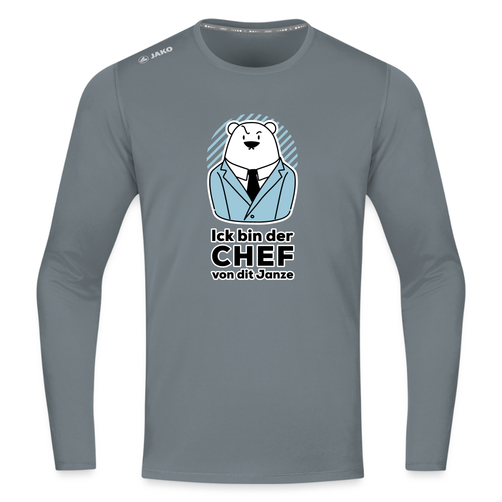 Chef - Männer Sport Langamshirt - Grau