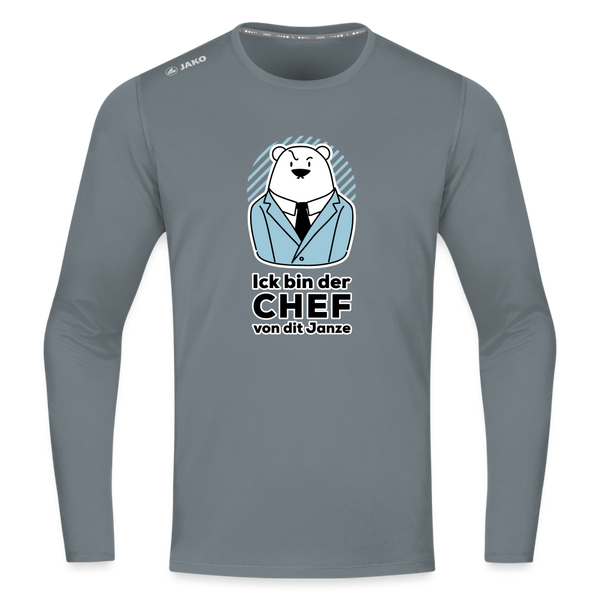 Chef - Männer Sport Langamshirt - Grau