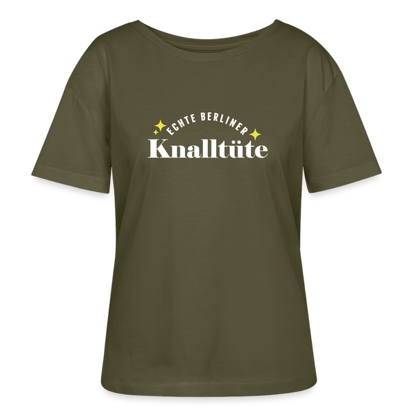 Knalltüte - Relaxed Rundhals Frauen Bio-T-Shirt - Khaki