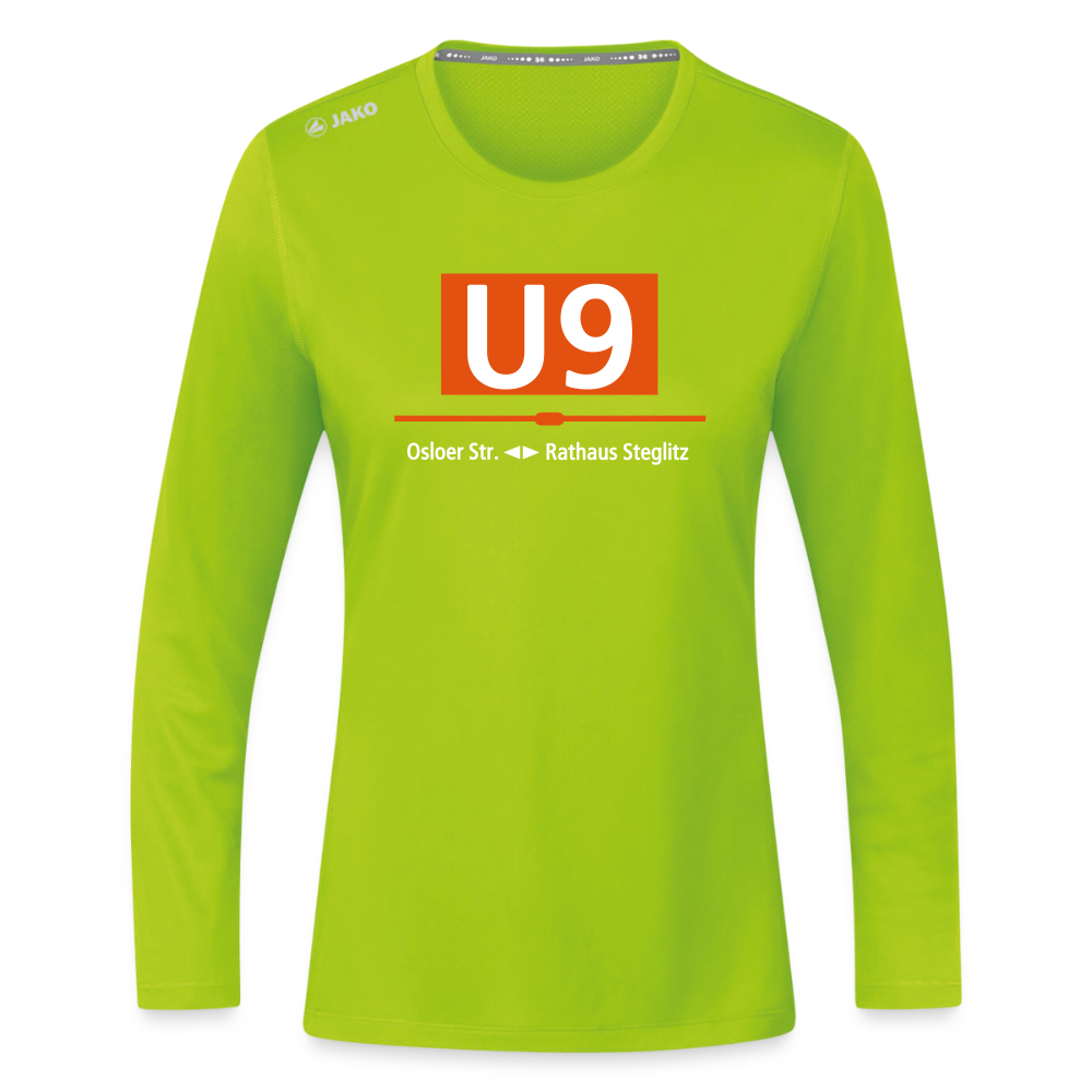 U9 - Frauen Sport Langarmshirt - Neongrün