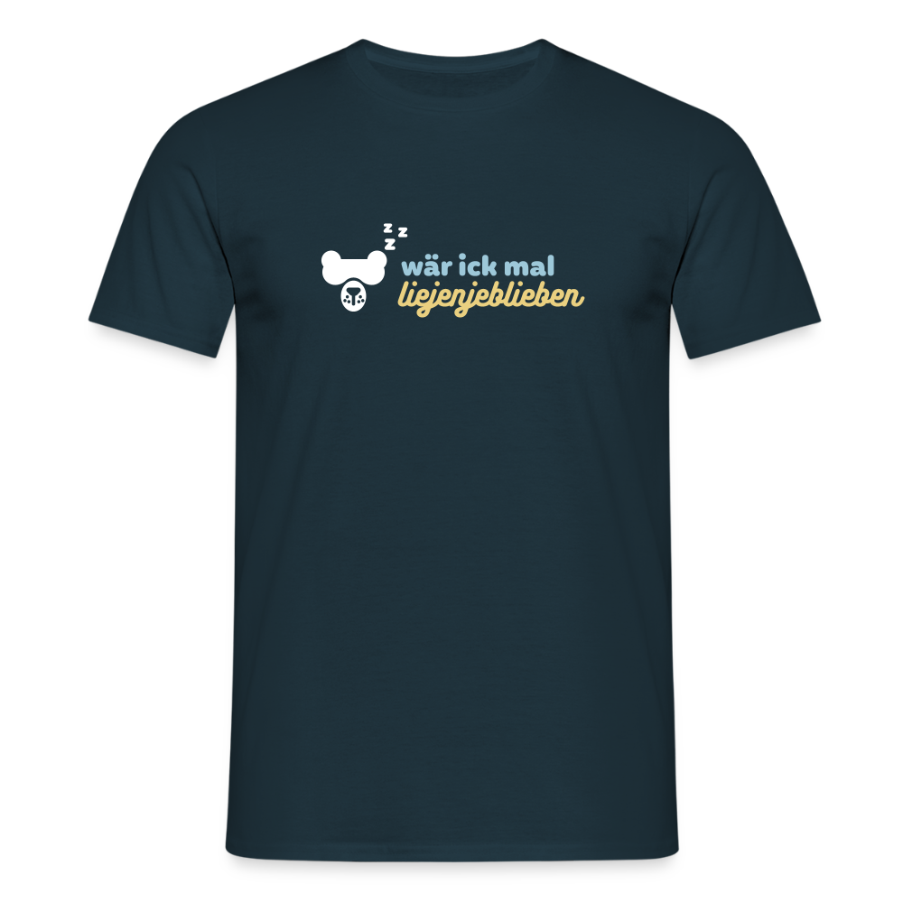 wär ick mal liejenjeblieben - Männer Premium T-Shirt - Navy