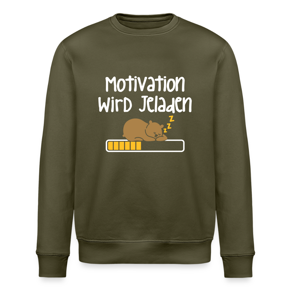 Motivation Wird Jeladen Warten - Unisex Bio Sweatshirt - Khaki