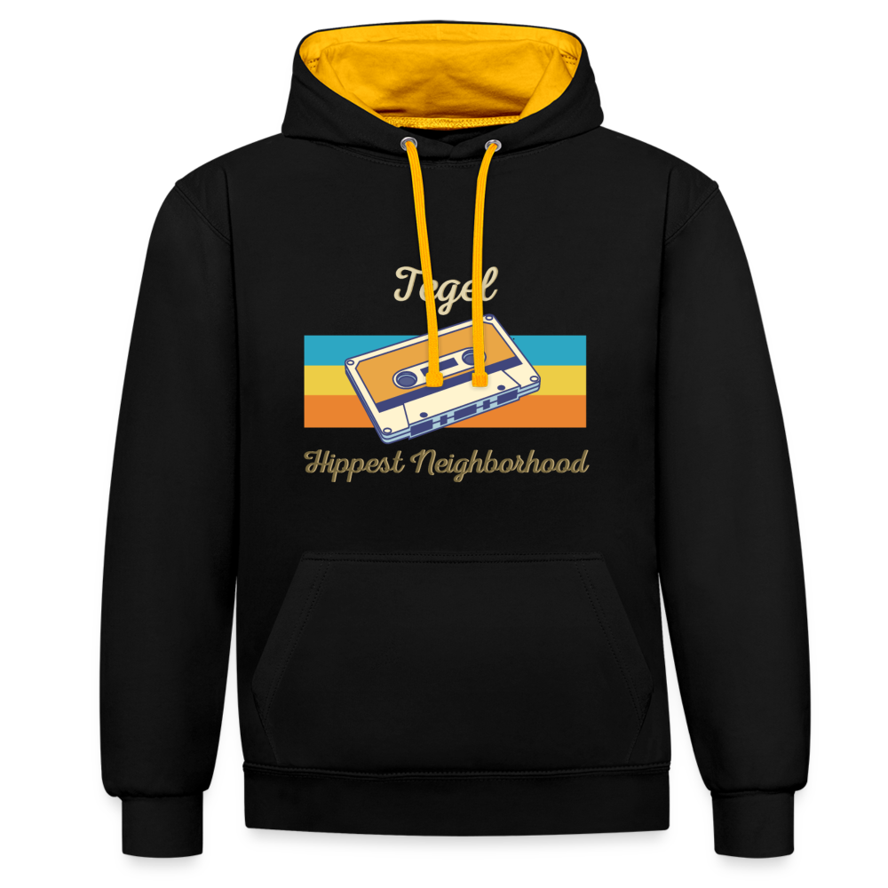 Tegel Hippest Neighborhood - Kontrast Hoodie - Schwarz/Gold